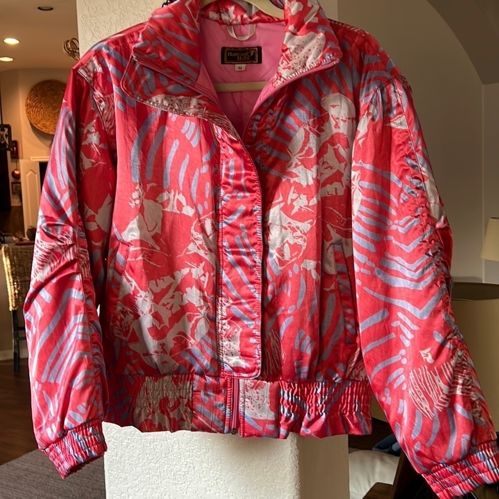 Vintage Women’s 80’s Pink/gray Metallic Barbie Jacket. Size M.